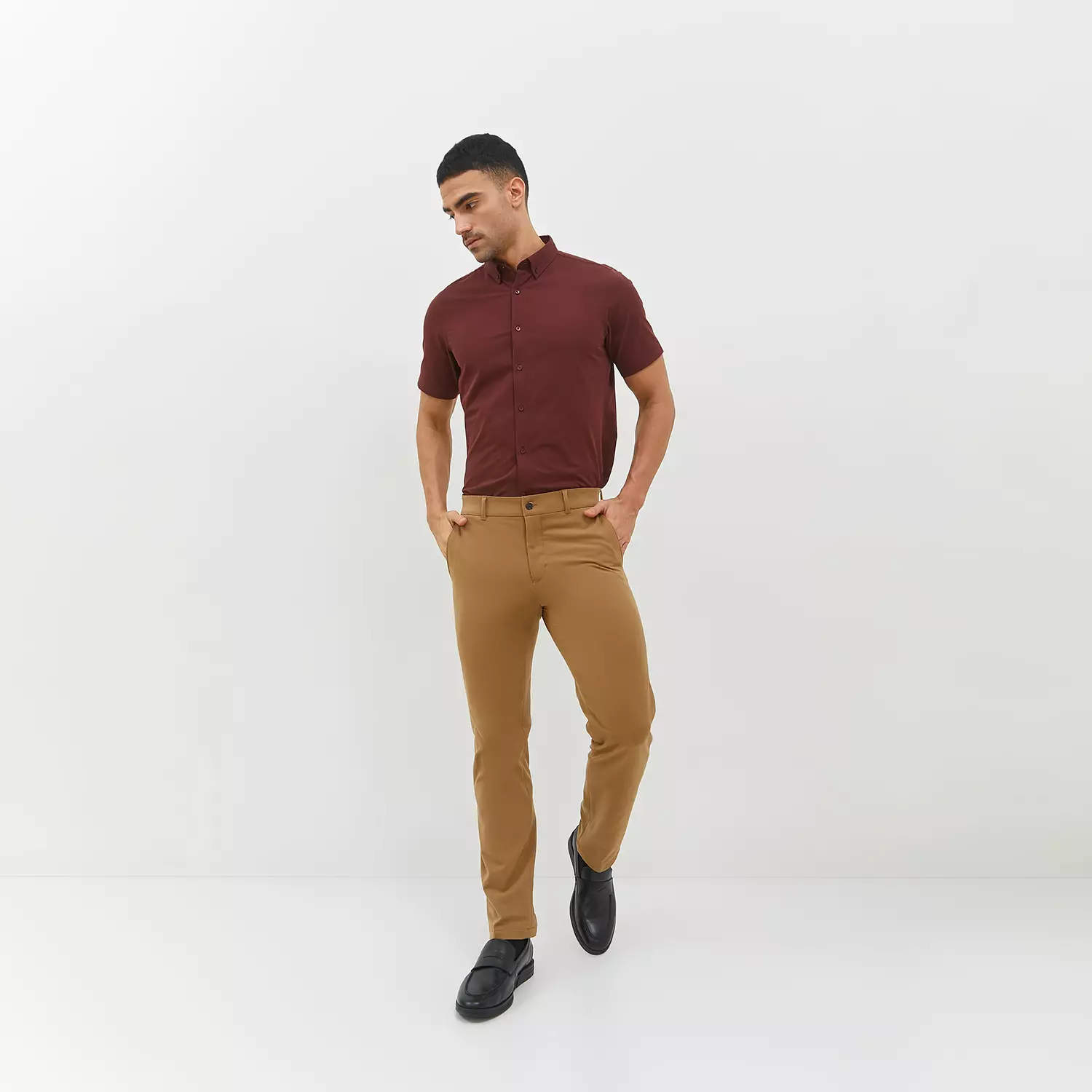 Jobb Brosnan Celana Panjang Modern Slim Fit Dark Khaki Warna Dark Khaki
