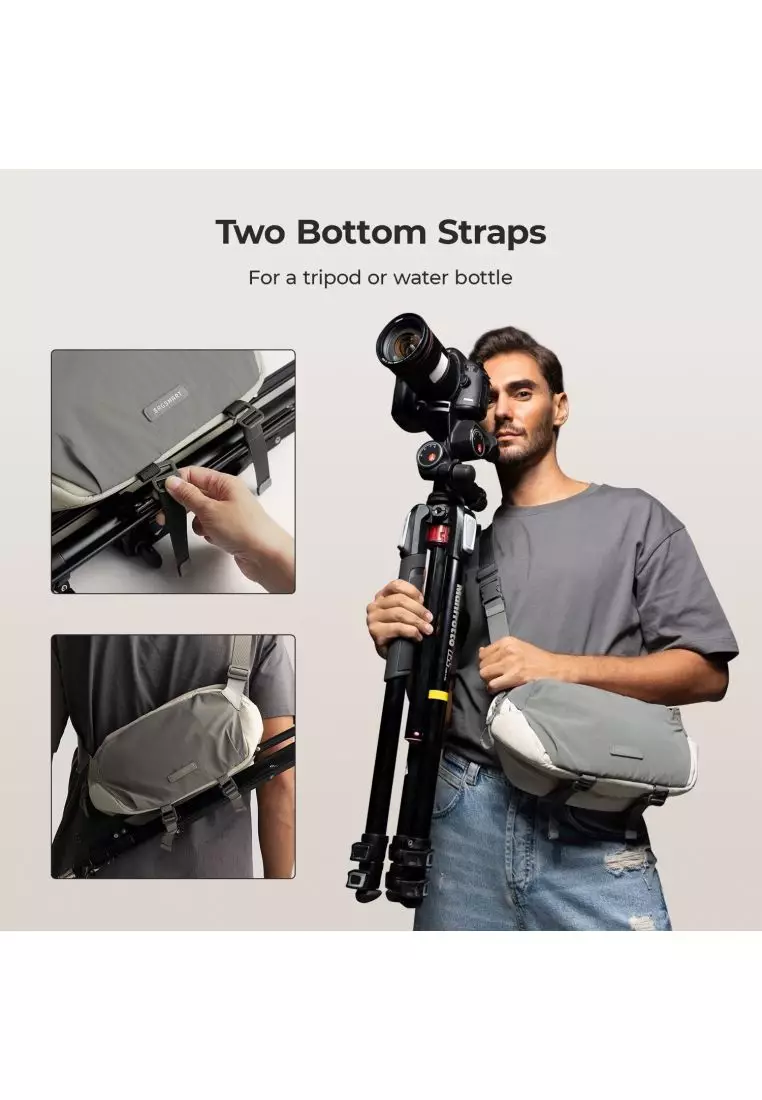 Bagsmart Soar Camera Sling Bag With Tripod Holder 6L (Gray)