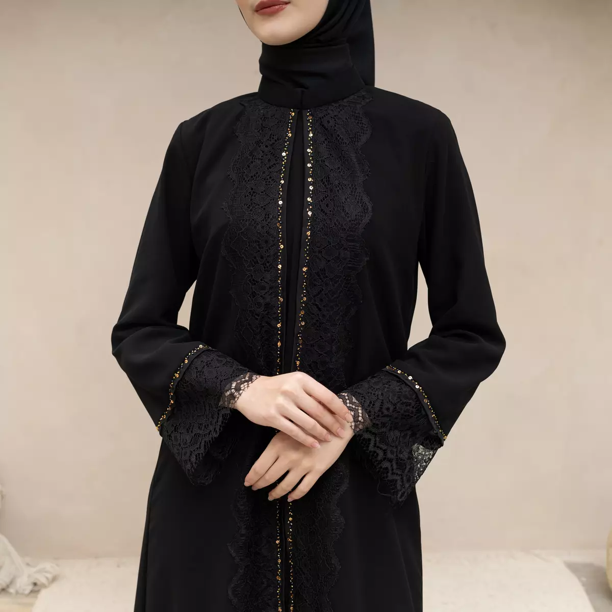 EPC Abaya Zafira - Black - Brocade Collection