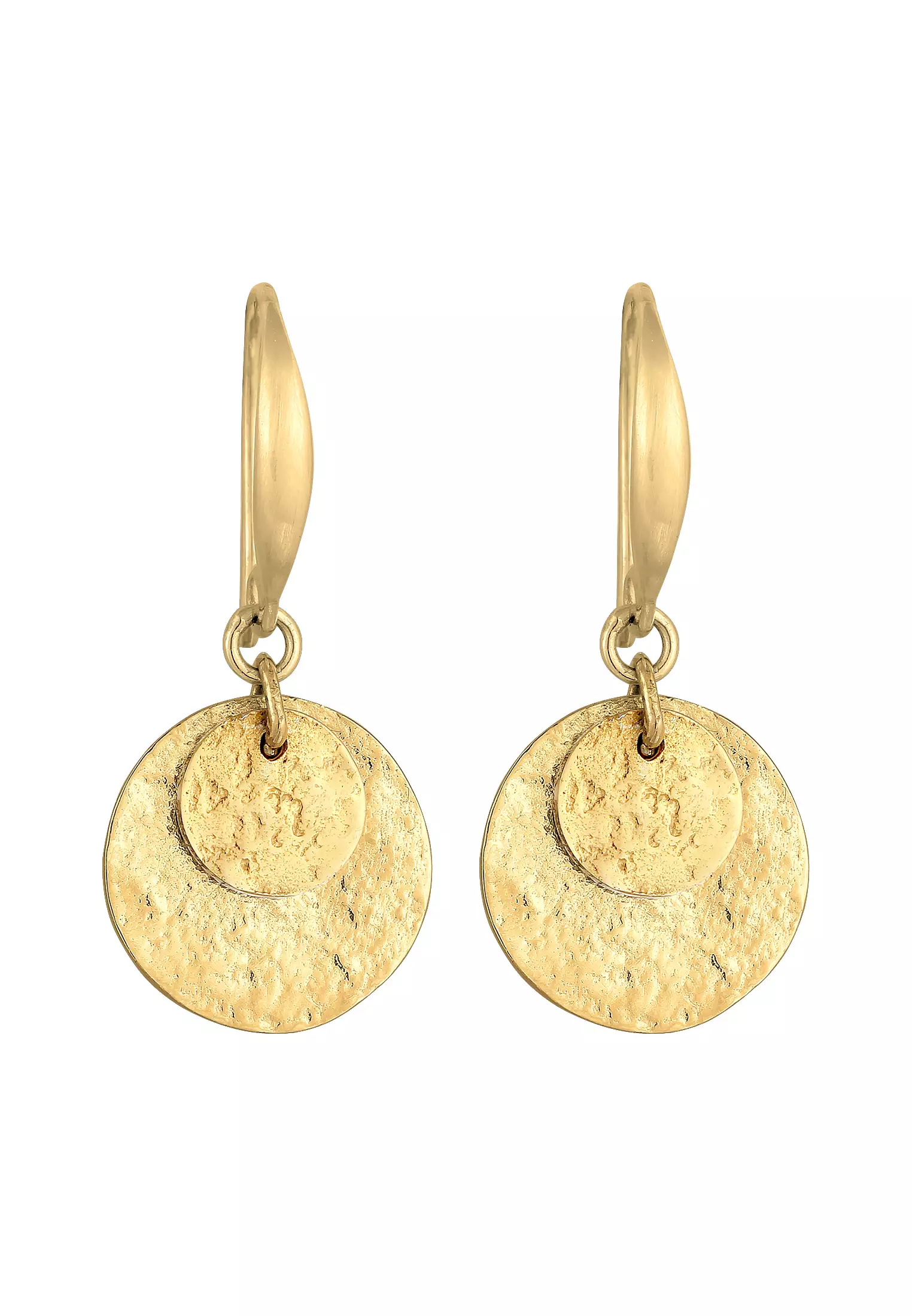 Earrings Drop Earrings Circle Round Matt Elegant Gold Plated