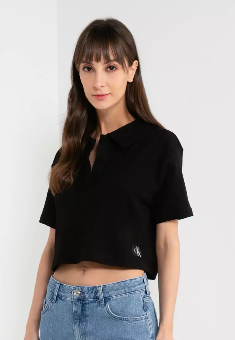 Buy Calvin Klein Label Collar Rib Shirt - Calvin Klein Jeans 2024 Online |  ZALORA Singapore