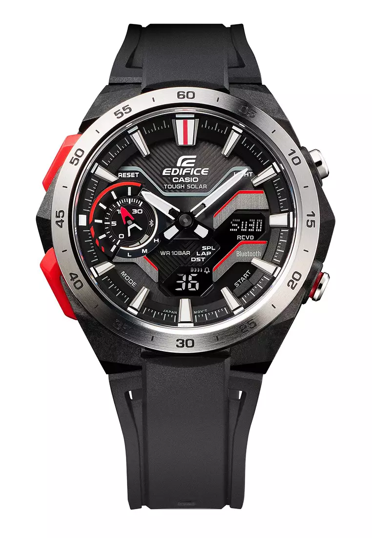 Casio Edifice Jam Tangan Analog Digital Pria - Stainless Steel Case Black Resin Band - ECB-2200P-1A