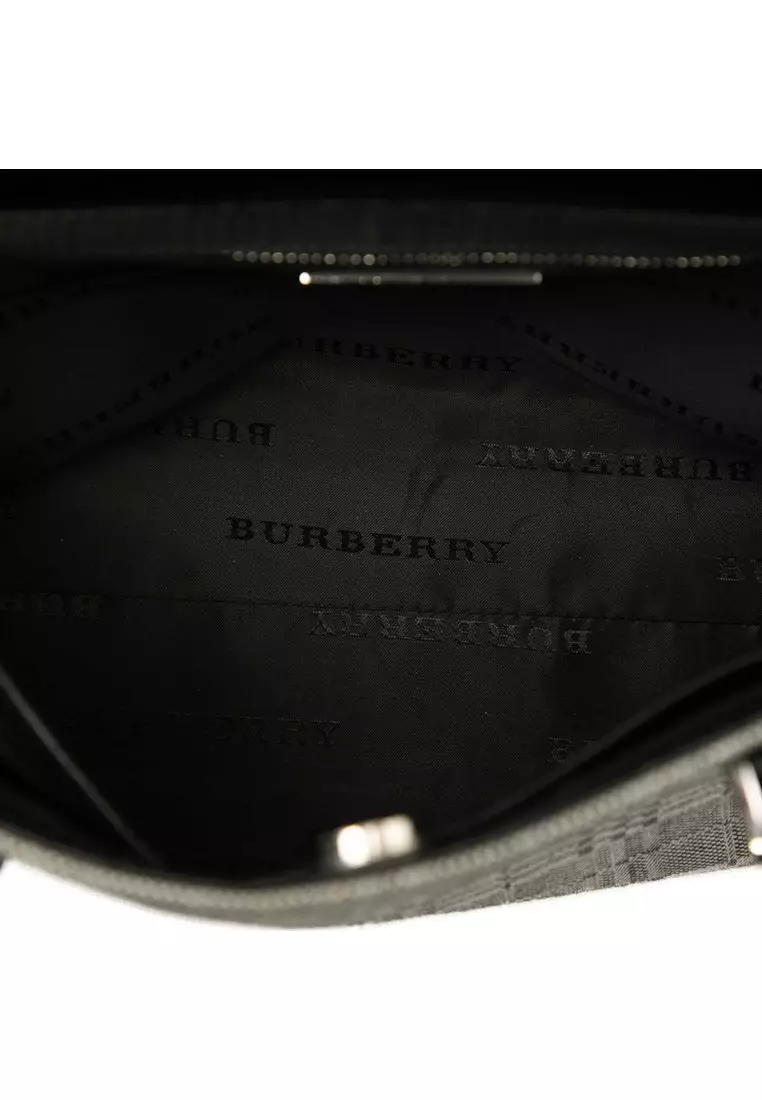 Pre-Loved Burberry Tonal Check Canvas Tote