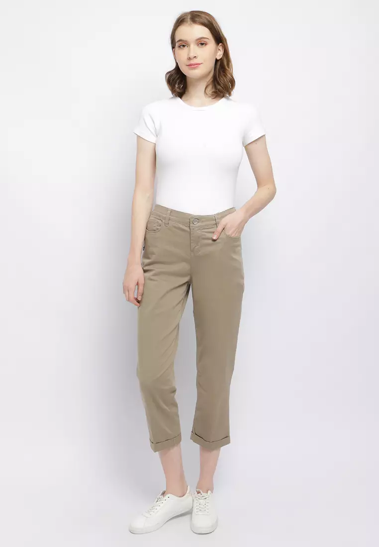 C2 Zylona Khaki Pants Wanita Straight Cut
