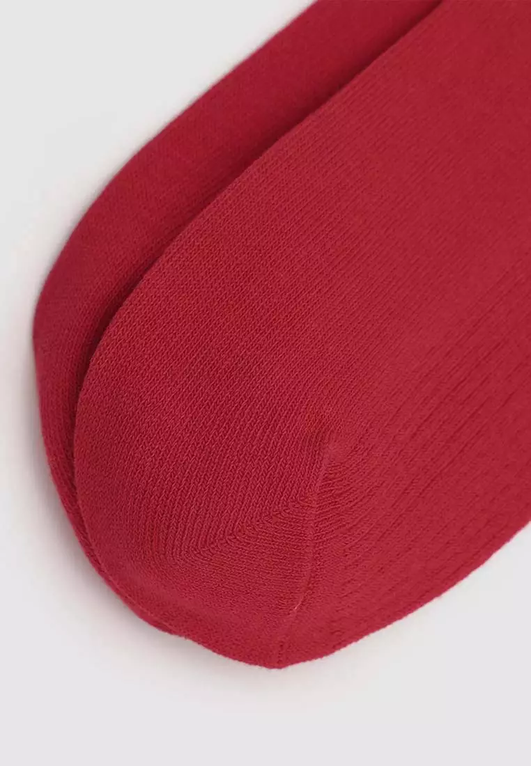 Ribbed Knit Rhinestone Bow Detail Cotton Blend Crew Socks