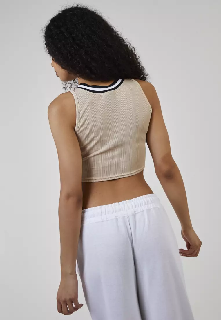 Pink Vanilla Stone Sports Stripe Varsity Super Crop