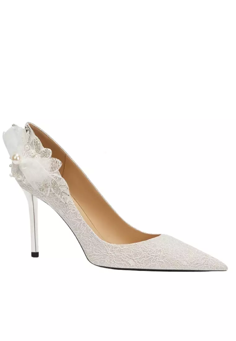 Discount on Twenty Eight Shoes  shoes - SKU: 6cm Flower Lace Pointed Wedding Heels Px708-A80