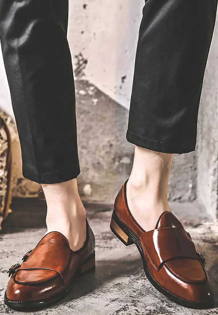 Synthetic leather loafers sale