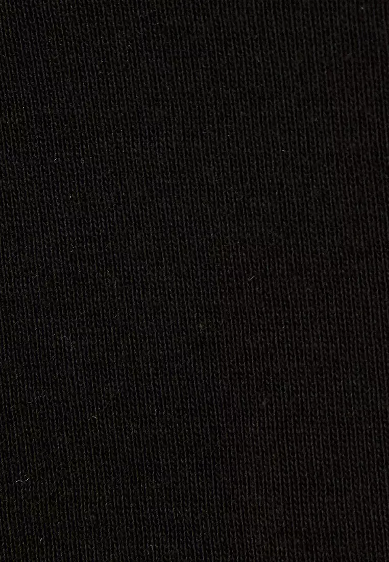 Polo Neck T-Shirt Crop Long Sleeve College Printed Piping Slim Fit