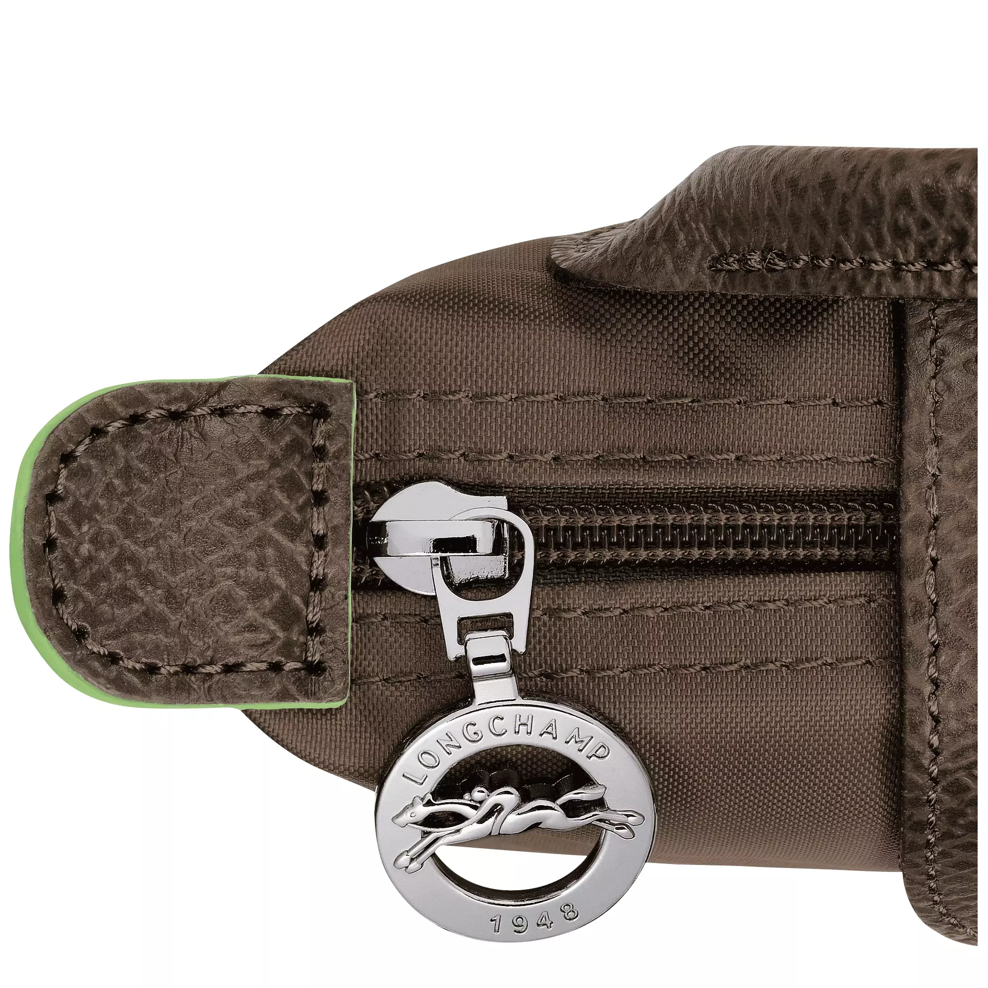 Le Pliage Green Pouch with Handle - Brown Terra