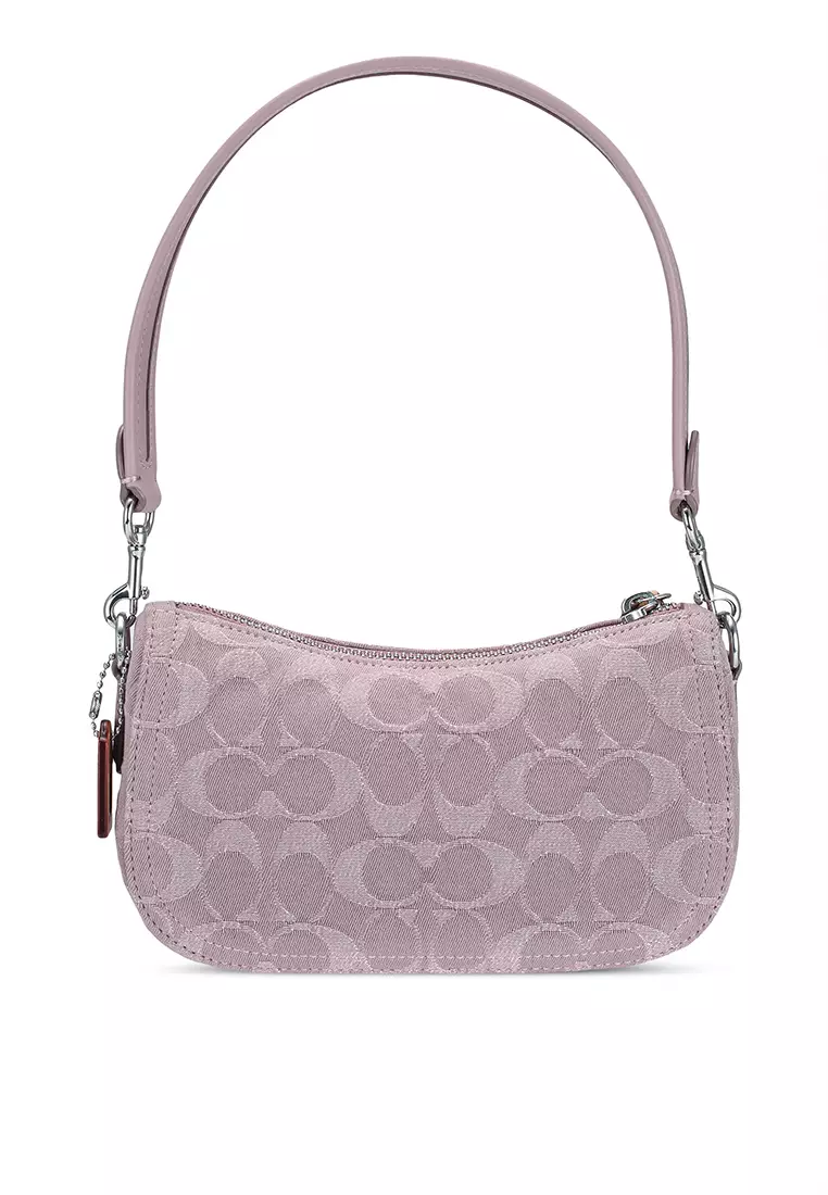 COACH Denim Swinger Shoulder Bag in Pink