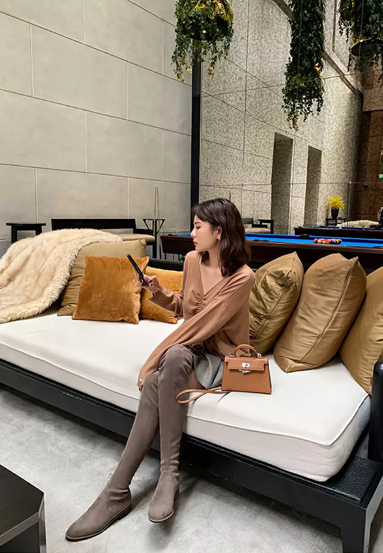 2.5CM 優質超修超彈力絨過膝長靴 XW5050-2