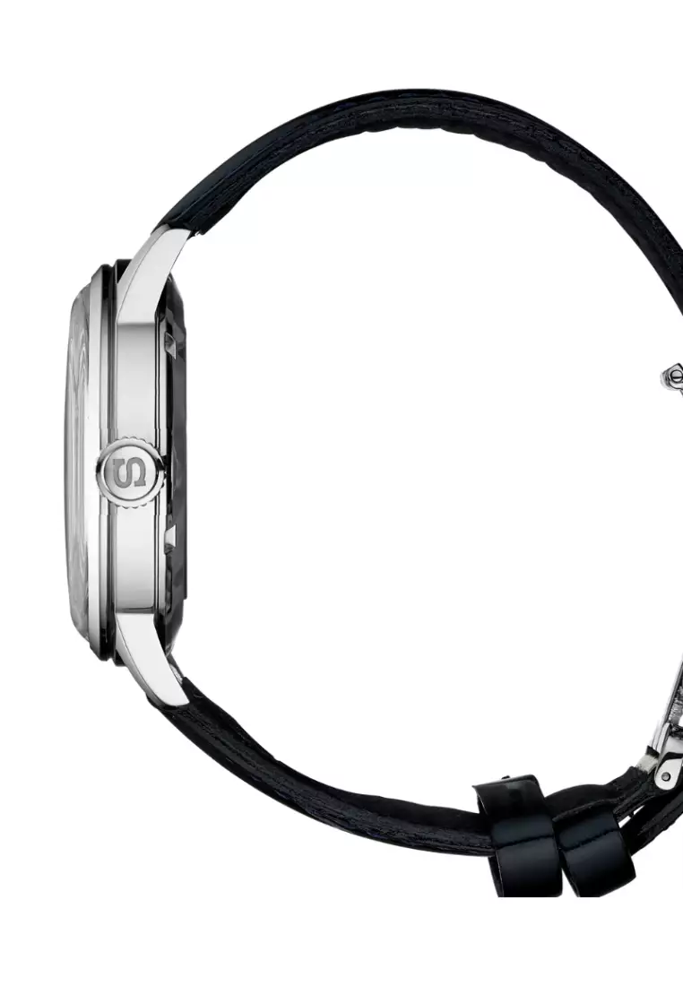 Seiko Presage Cocktail Time ‘Skydiving’ Ice Blue Dial Black Leather Band Automatic Watch SRPB43J1