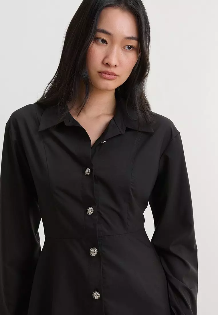 Peplum Shirt - Black
