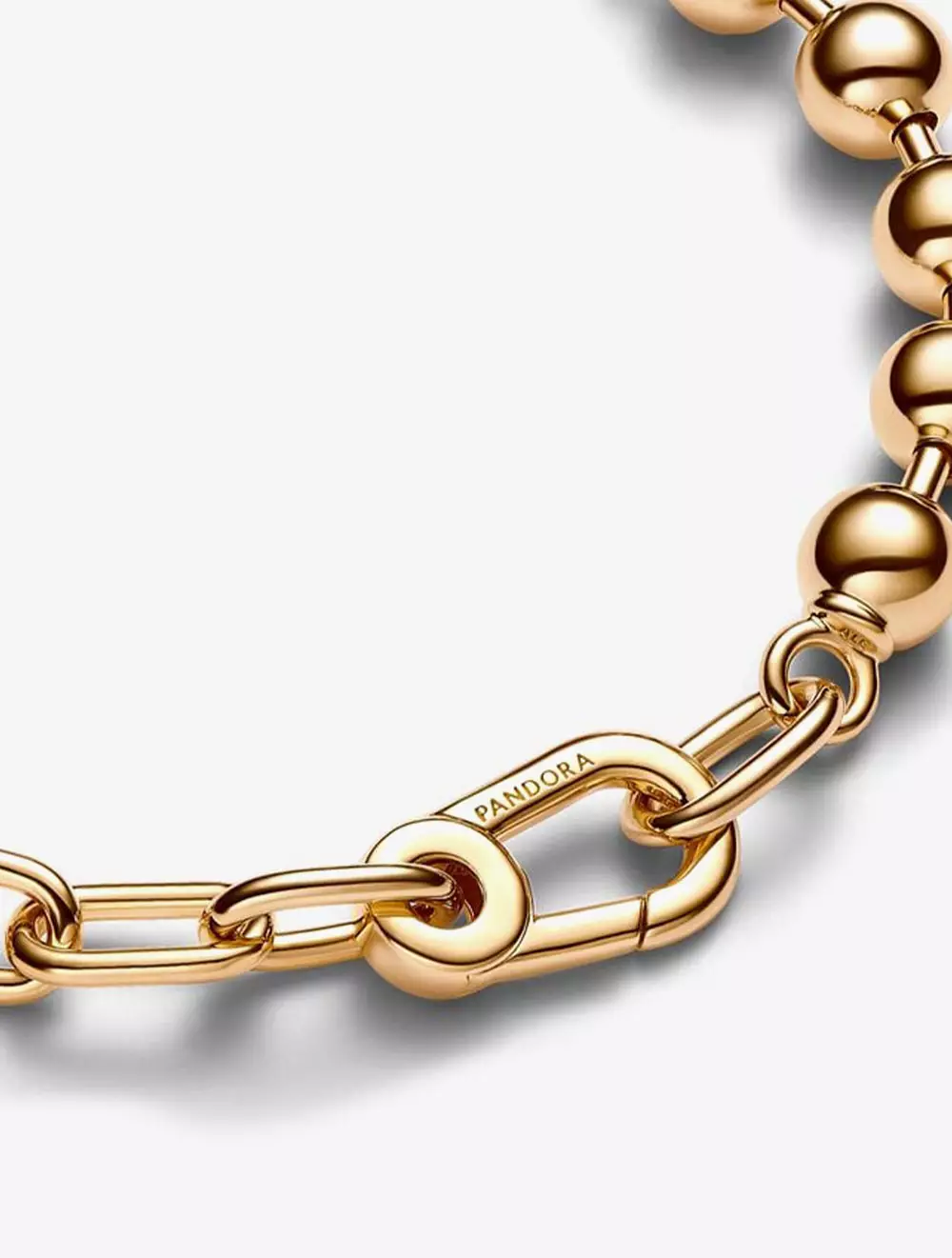 14k Gold-plated bead and link bracelet
