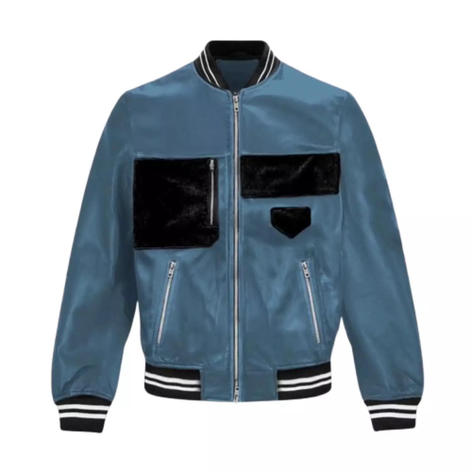 Jaket Kulit Sintetis Kombinasi