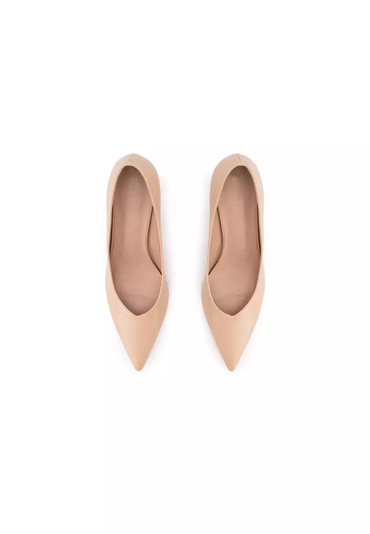 POINTY TOE MID HEEL PUMP 尖头漆皮中跟鞋