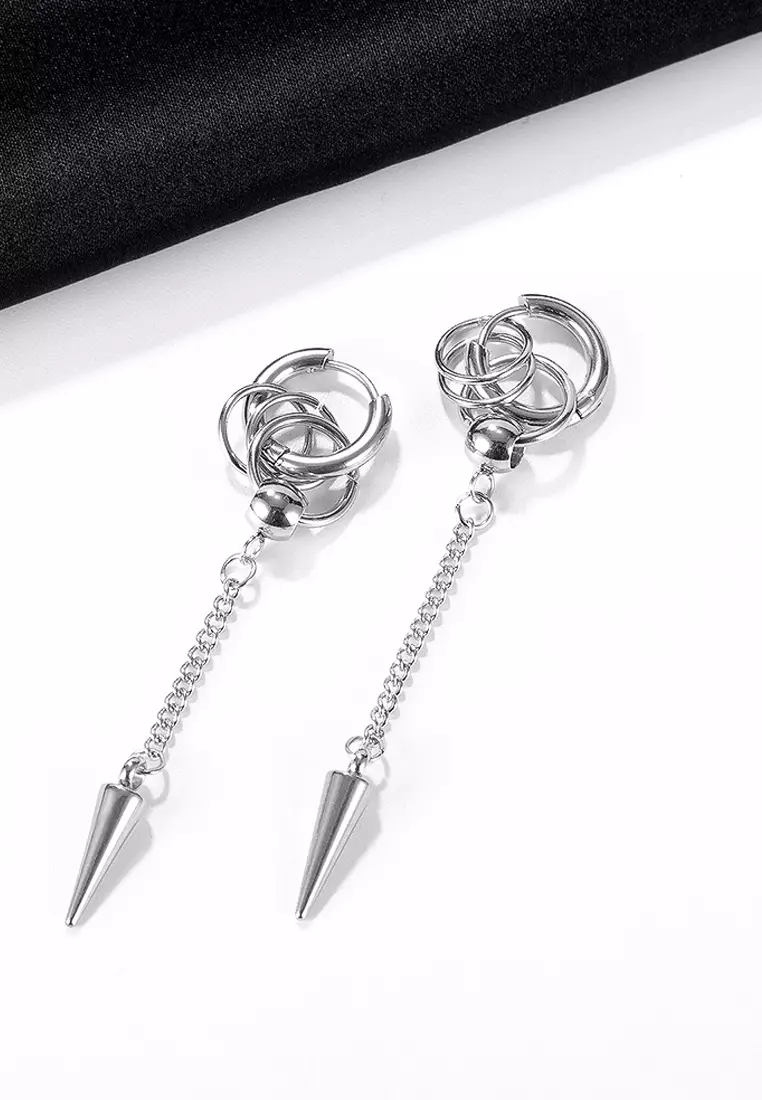 White gold chain earrings sale