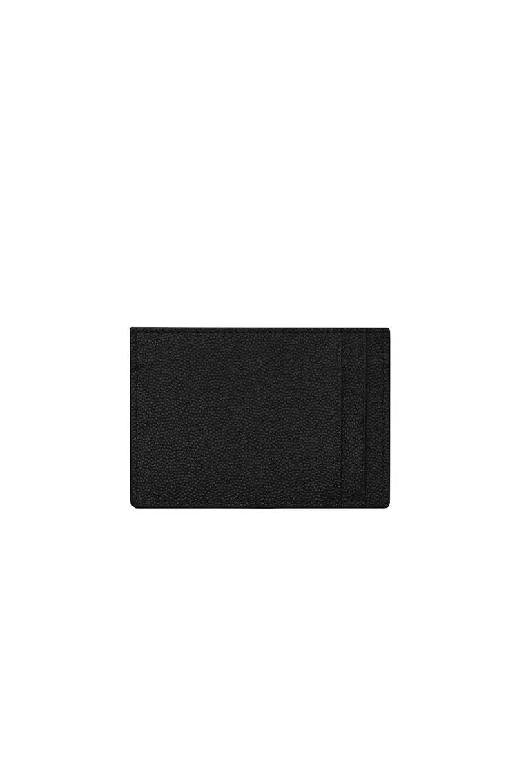 Yves Saint Laurent Uptown Flap Card Holder in Black