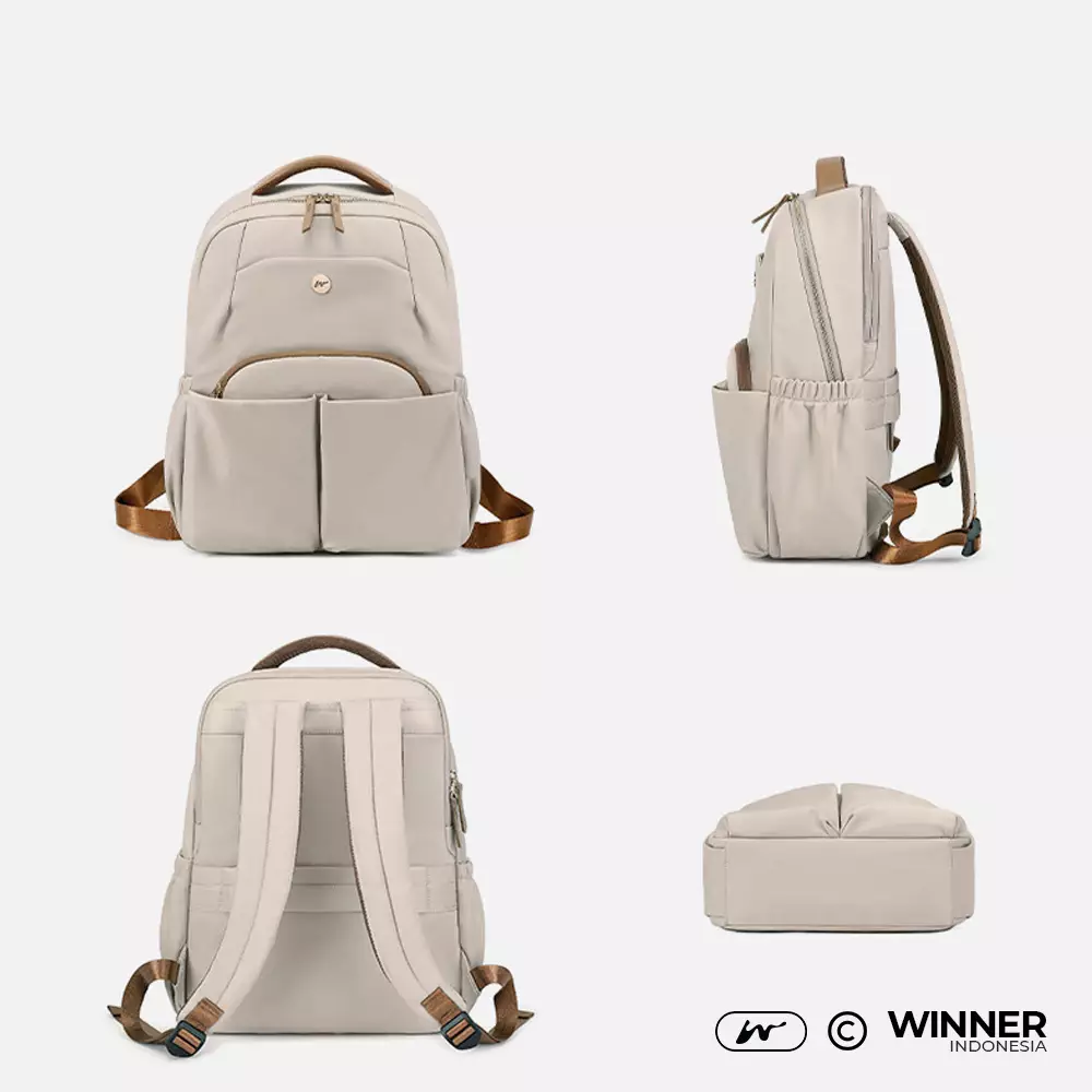 WINNER Tas Ransel Laptop 15,6 inch Oxford Anti-Air Backpack Korean Style (T14-004) Warna Hitam-15-inch