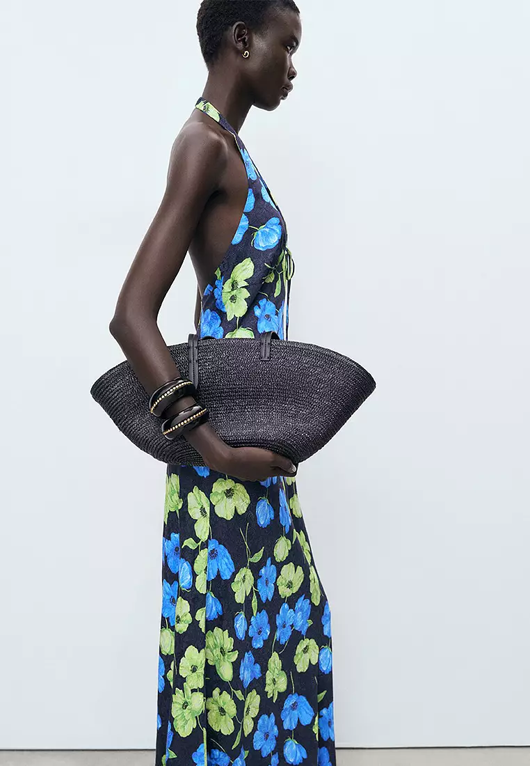 Long Floral-Print Dress