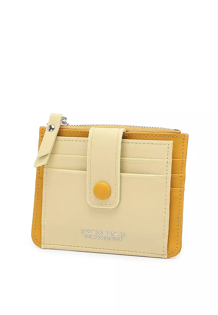 Women's Card Holder With Coin Compartment - Yellow