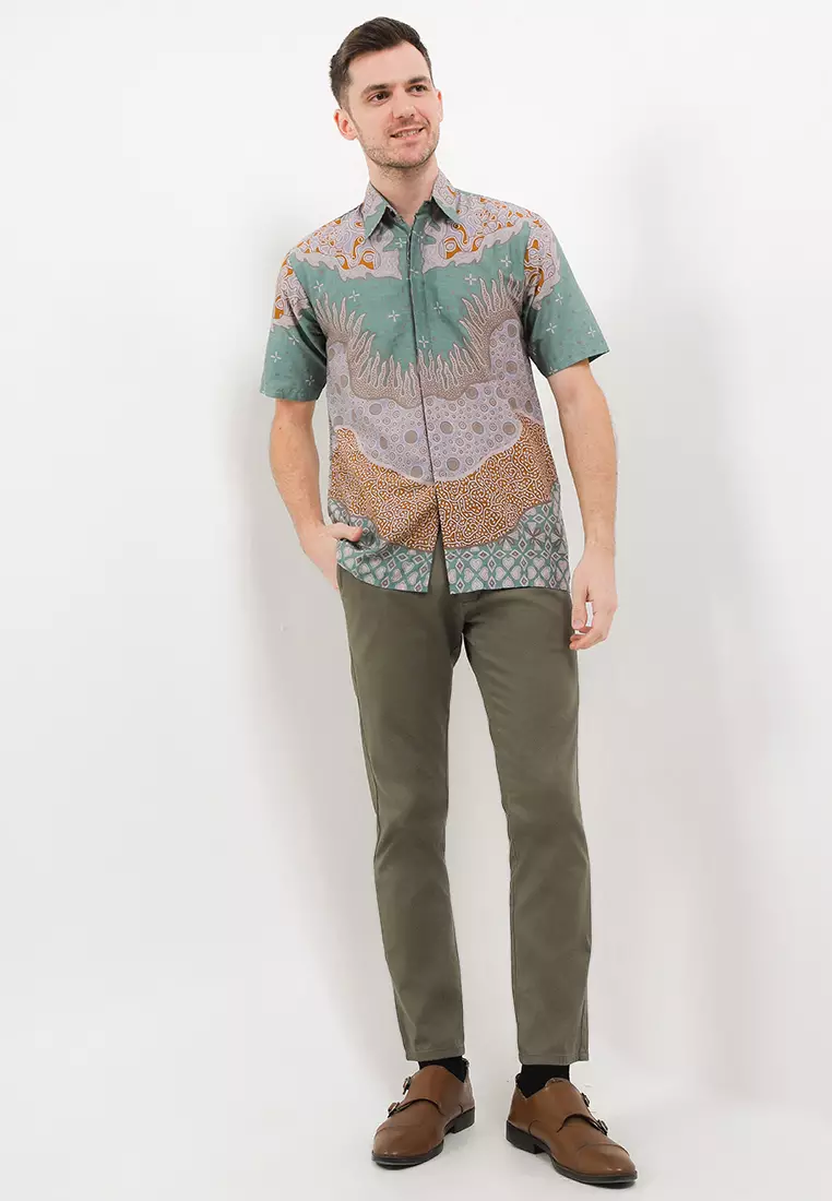 Turkey Kemeja Batik Premium Pria Casual Modern Lengan Pendek