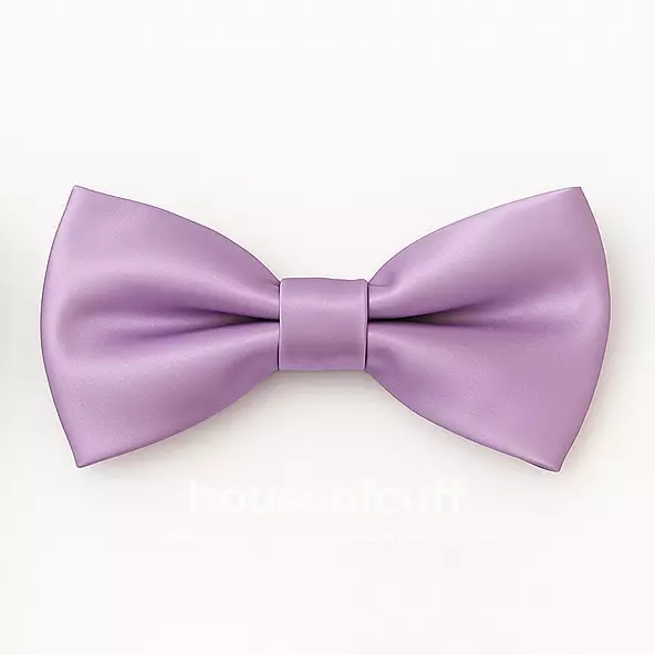 Houseofcuff Dasi Kupu Polos Bowtie Pria Bahan Satin Lilac