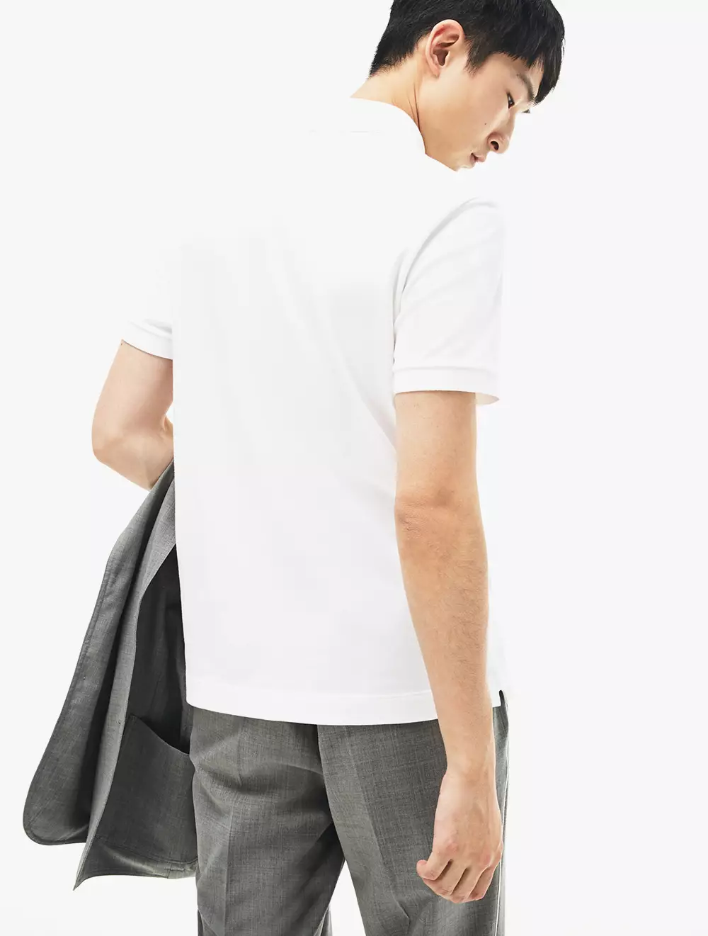 Men's Lacoste Paris Polo Shirt Regular Fit Stretch Cotton Piqué - White