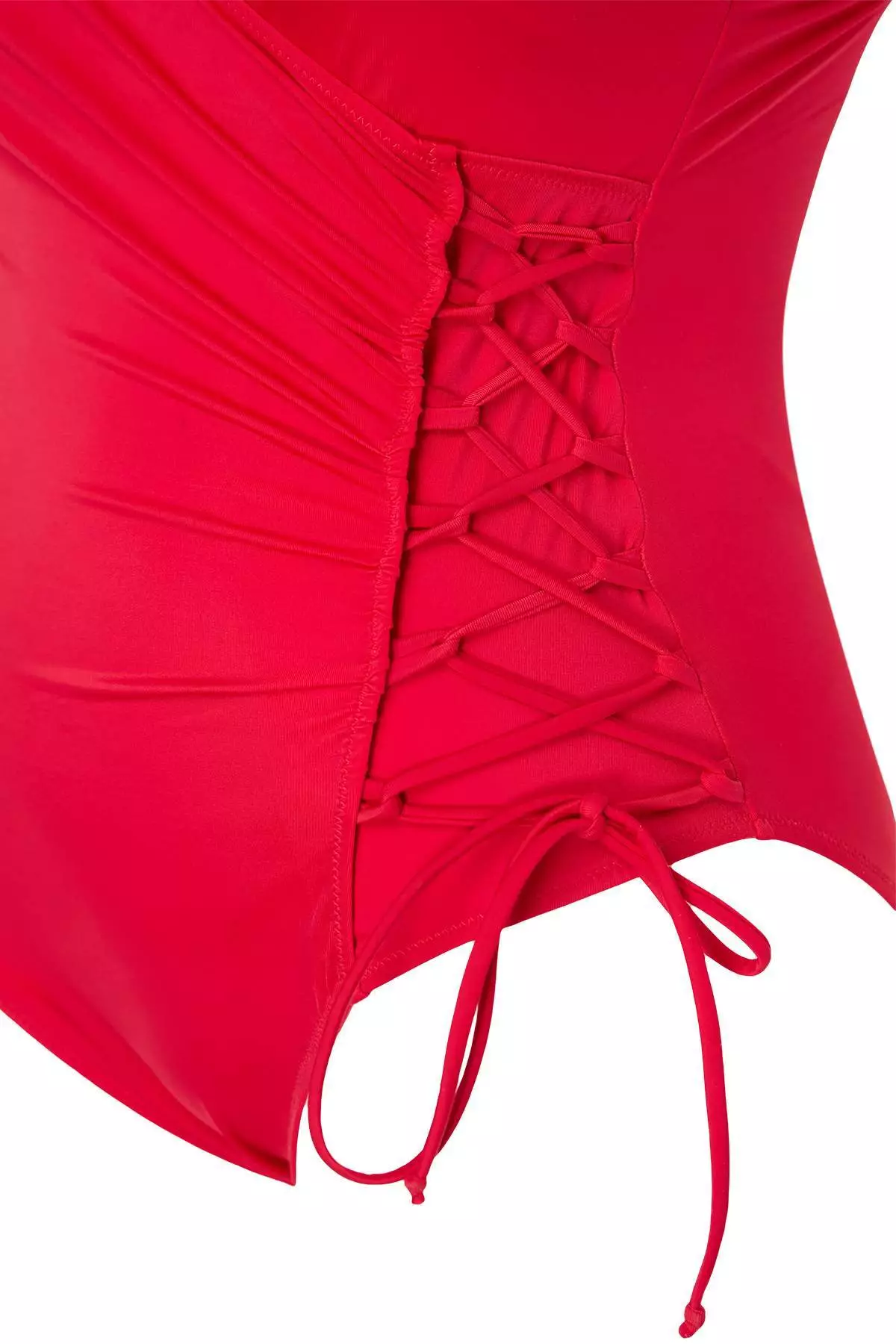 Pomegranate Flower Double-Breasted Tied Detail Large Size Swimsuit Tbbss23Am00034