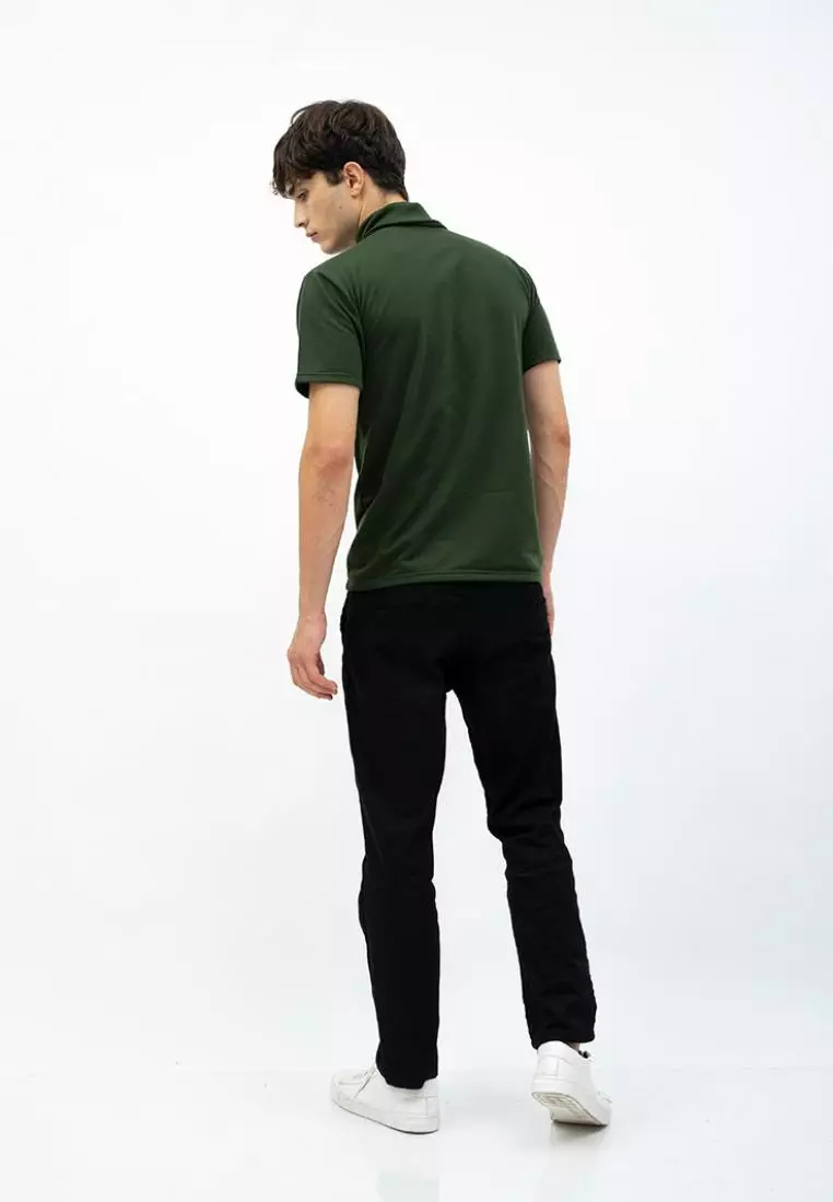 Turtle neck shirt kerah tinggi lengan pendek hijau army kaos polos houseofcuff