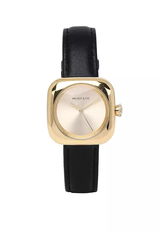 Riley Gold Leather Analog Watch