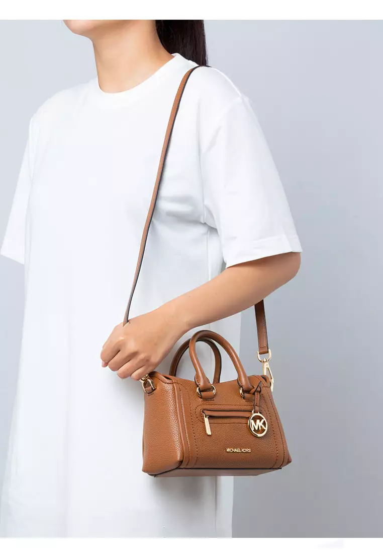 Michael kors small leather satchel discount