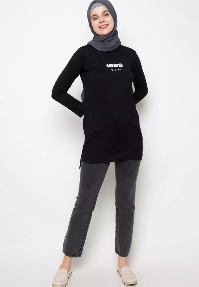 LTC86 thirdday mls 1992 hitam hijab lengan panjang wanita