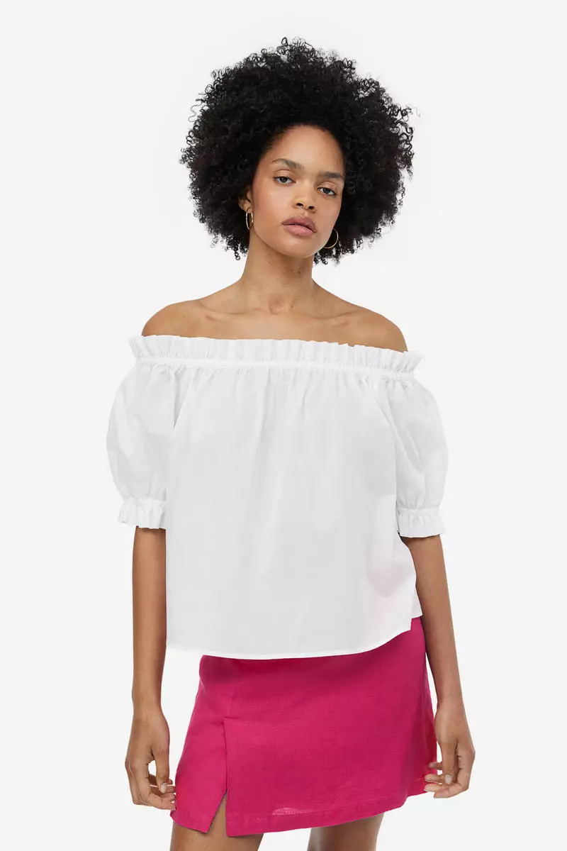 H&m pink off the new arrivals shoulder top