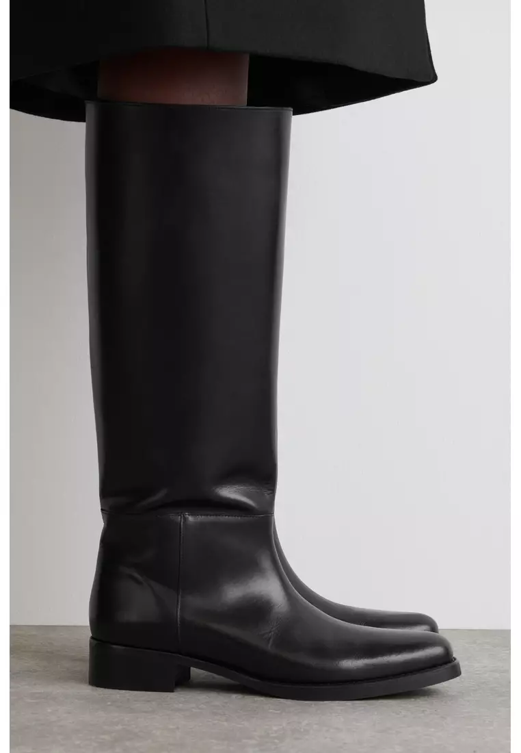 LEATHER KNEE-HIGH BOOTS