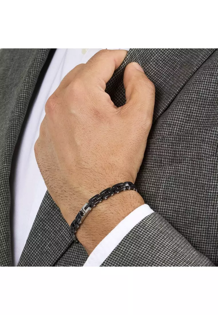Maserati Jewels 180+35 mm Men's Black Bracelet, Stainless Steel, JM425ATZ64 (Adjustable)