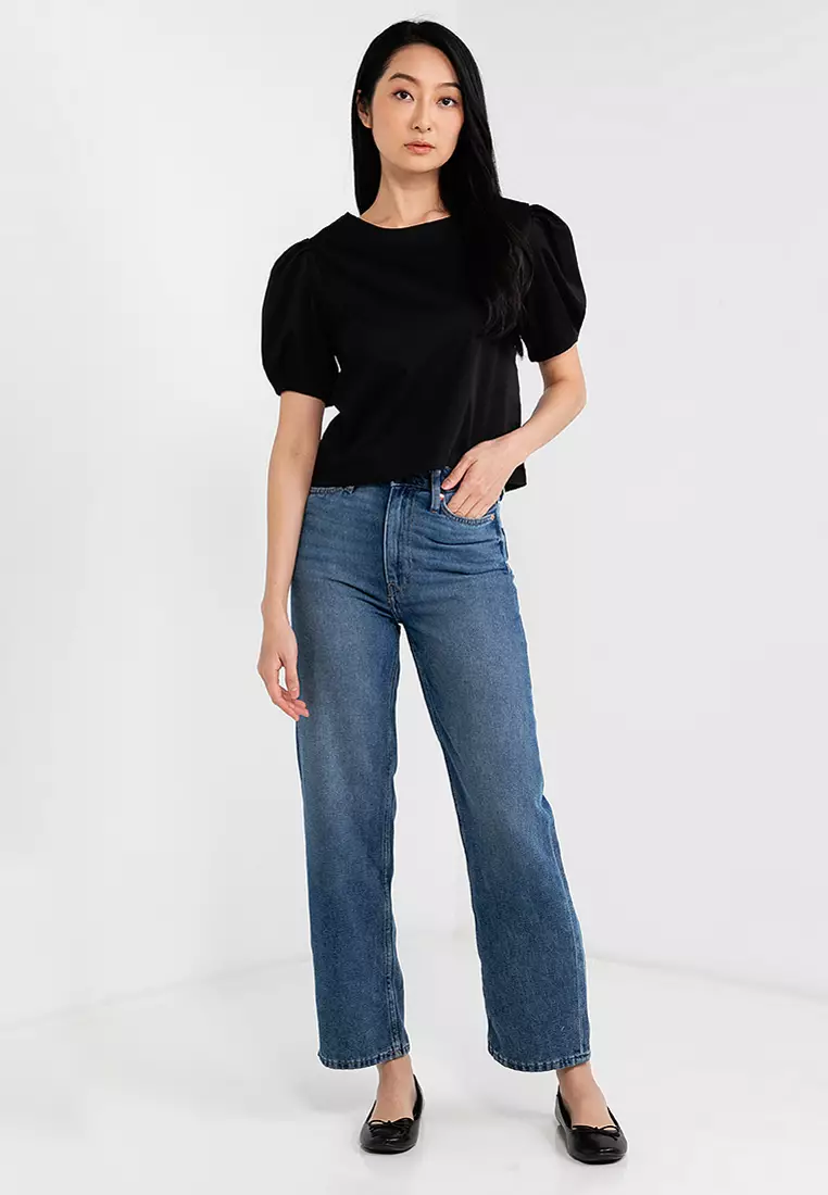 Puff Sleeves Cotton Blouse