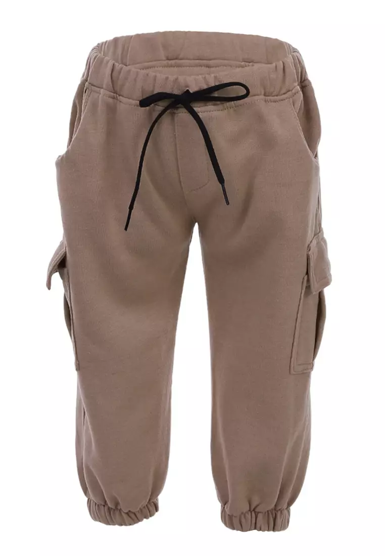 Wileen Celana Cargo Anak Unisex Kid Long Pants Slim Fit Comportable Material Fleece ORIGINAL - Mocca