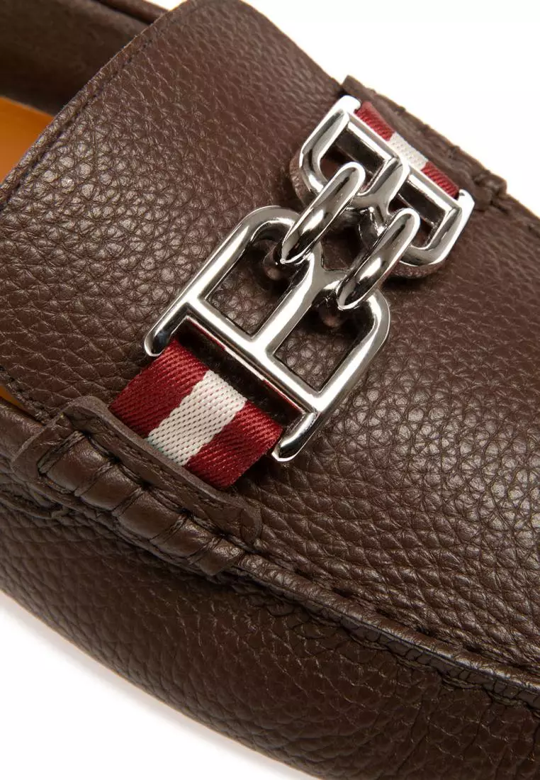 Bally Parsal Leather Drivers In Coffee