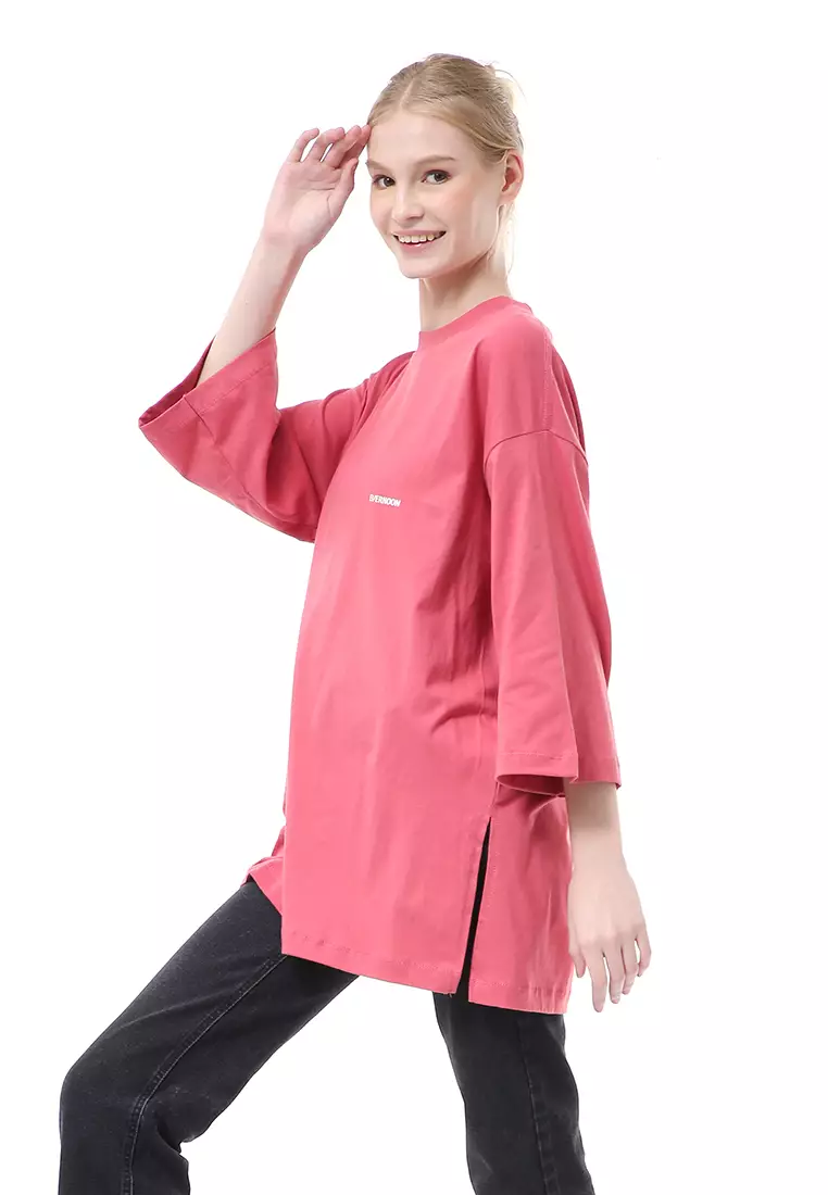 Wina Kaos Atasan Wanita Polos Basic Oversize - Dusty Plum