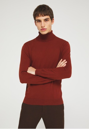Sisley red High-neck knitted top 3E279AA3239F60GS_1