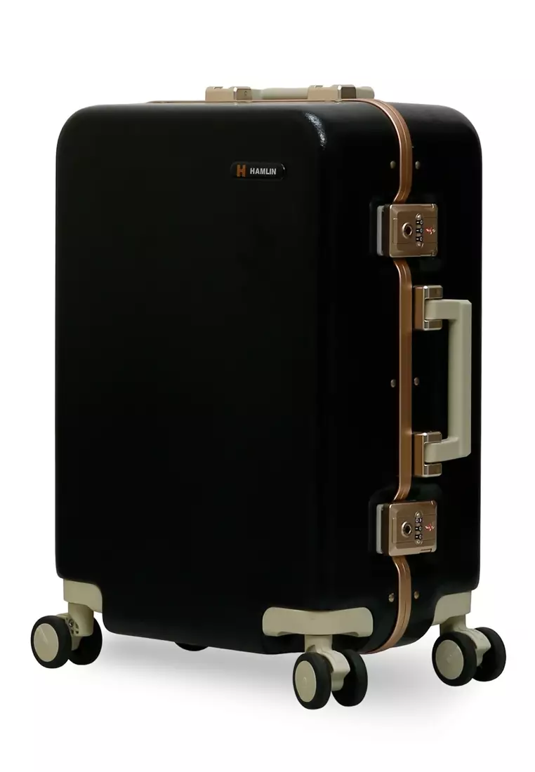 Carlton Tas Koper Alumunium Frame Size 20 Inch Travel Bag Unisex Large Compartment TSA Lock Material Polycarbonate ORIGINAL - Black