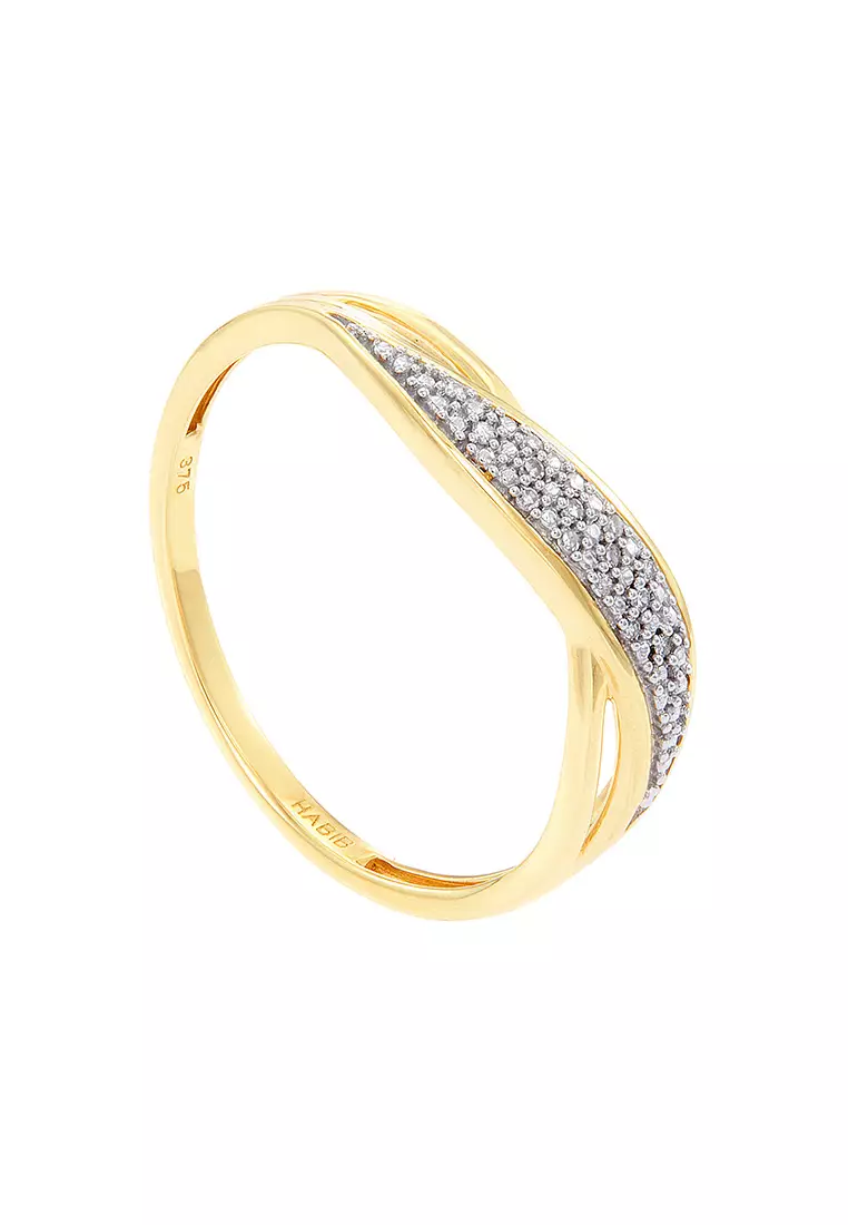 HABIB Round Diamond Ring in 375/9K Yellow Gold 25677(YG)
