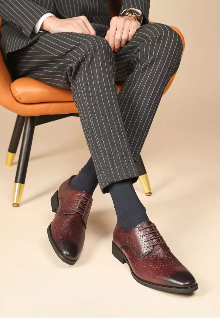 Embossed Grain Leather Derby Shoes KB21018-5