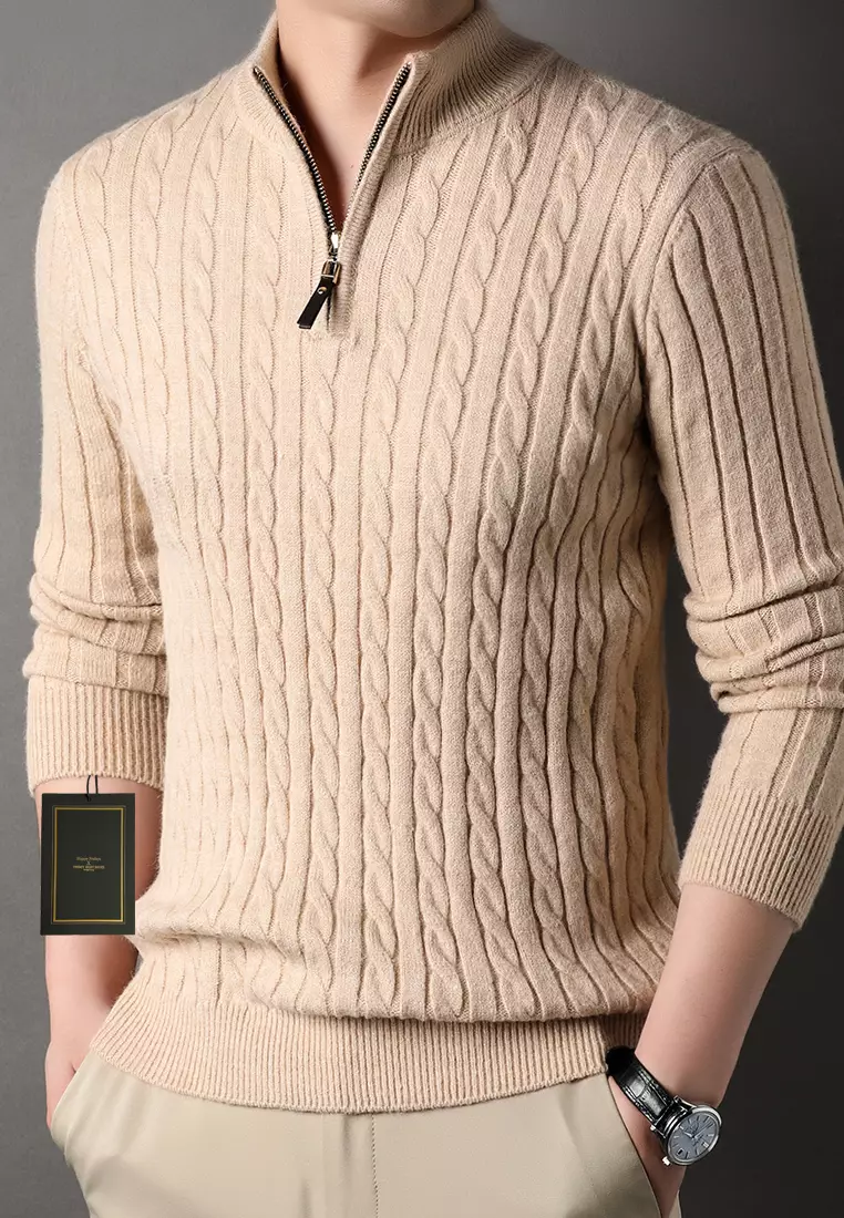 Stand Collar Knitted Sweater BD8511