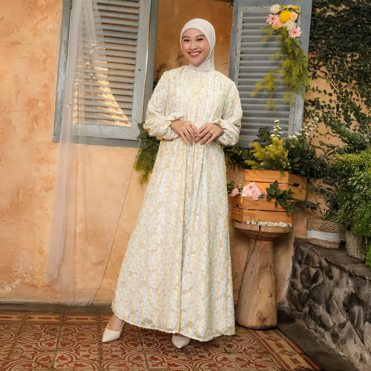 [Raya Collection] ZM Zaskia Mecca - Rairy Light Grey - Gamis Wanita - Primadona Series Edisi Lilya Senja - Koleksi Ramadhan Series