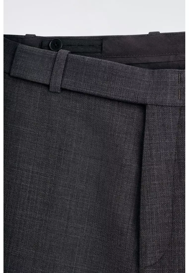 WOOL-BLEND RELAXED-FIT STRAIGHT-LEG TROUSERS