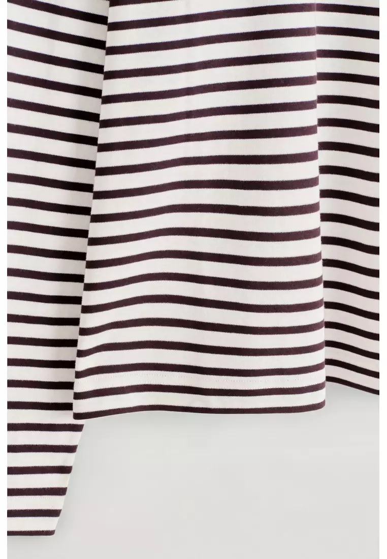 RELAXED JERSEY INTERLOCK LONG-SLEEVED T-SHIRT