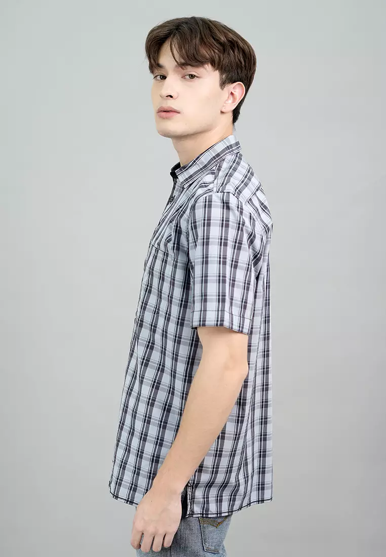 LGS - Regular Fit - Kemeja Casual Pria - Lengan Pendek - Motif Kotak-Kotak - Warna Variasi